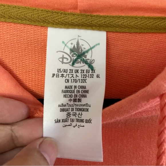 Disney Moana Pullover Fleece Hoodie Coral Peach Hawaii B5  Women's Sz 2X B5 - Picture 6 of 11